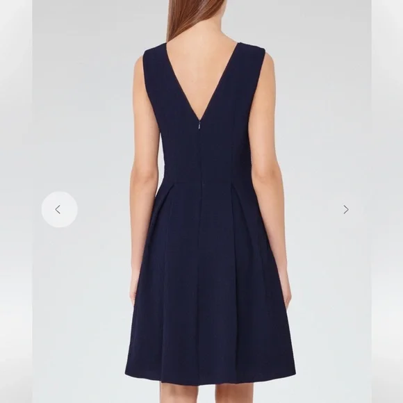 Reiss Marlowe Fit And Flare mini Dress Navy - Picture 3 of 15